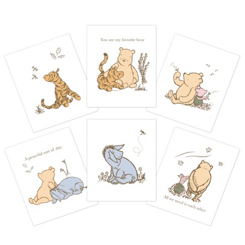 Watercolor Woodland Animals 6-Piece Unframed Nursery Wall Art