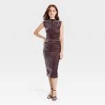 Women's Velour Side Ruched Drapery Bodycon Dress - A New Day™