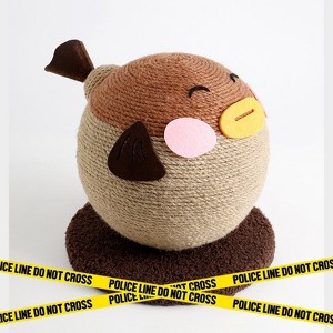 Fairela™ - Puffer Fish Cat Scratching Ball Toy with Natural Sisal Rope – Durable Interactive Cat Scratcher, 8.3" Tall - 1 of 4