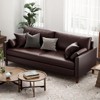 FURNIinspire Sofas Large Faux Leather Comfy Couch with Padded Cushions for Living Room Sofass, Brown,78.3"*33.1"*31.5" - 3 of 4