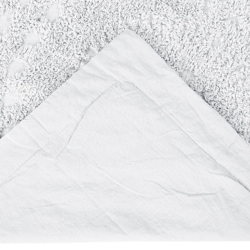 Euro Rio Collection 100% Cotton Tufted Unique Luxurious Floral Design Pillow Sham White - Better Trends, 4 of 5