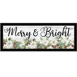 HomeRoots Merry and Bright Black Framed Print Wall Art - 1 of 4