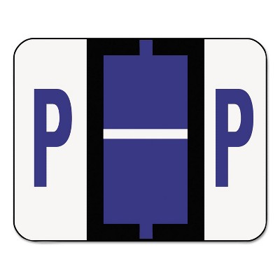Smead A-Z Color-Coded Bar-Style End Tab Labels Letter P Violet 500/Roll 67086
