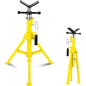 COZONY V-Head Pipe Jack Stand, 2500LB Capacity, Adjustable Height 28"-52", Steel with Folding Legs, Portable Tripod for Welding & Pipe Threading - 1 of 4