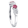 Pompeii3 1 Ct Pink Diamond Five Stone Anniversary Wedding Ring 14k White Gold Lab Created - 2 of 4