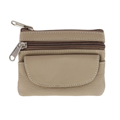 CTM Women's Leather Coin Purse with Front Pocket