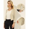 Allegra K Women's Work Office Zipper Decor Collarless Cropped Blazer - 2 of 4