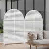 Wooakway 47"W×72"H Outdoor Arch Metal Garden Trellis Outdoor Privacy Screen Lattice Panel Indoor Room Divider - 2 of 4
