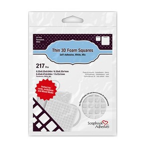 Scrapbook Adhesives by 3L: 3D Permanent Adhesive Thin Foam Squares in White, 10 Pack - 1 of 4
