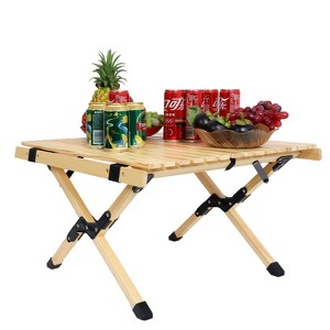 PAGED Small Size Portable Dining Table Modern Wooden Patio Folding Table with X-Frame for Indoor and Outdoor - 1 of 4