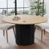 PexFix 52 in.H Solid Wood Round Dining Table Kitchen Table for 4-6 with Tabletop and Cylindrical Base for Living/Dining Room Coffee Office in Natural - 3 of 4