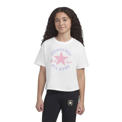 Converse® Girls' Short Sleeve Boxy T-Shirt - White