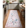 Washable Modern Living Room Rugs with Peacock & Floral Print, Soft Non Slip Bedroom Carpet, Low Pile Dining Room Rugs - 3 of 4