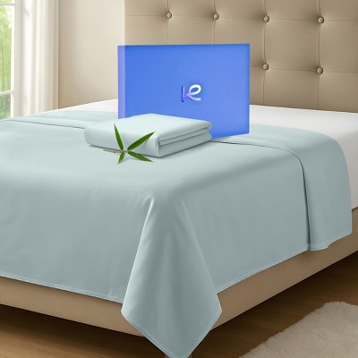 Kickoff 300 Thread Count 100% Organic Bamboo Viscose Flat Sheet Only, Extra Wide, Cooling & Breathable, Double Stitching, Bedding Sheet