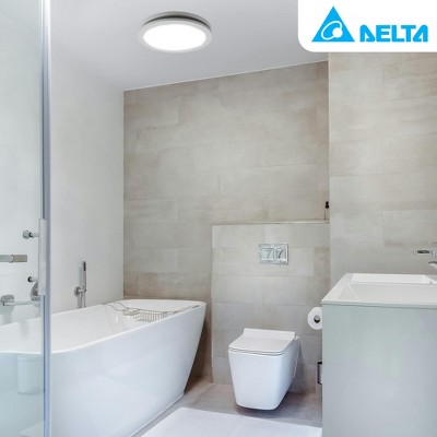 Delta Breez White LED Edge-Lit Round Exhaust Fan
