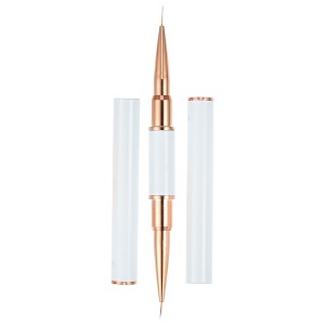 Unique Bargains Double Ended Nail Art Brush Gel Polish Nail Art Long Lines Pen Painting Tools for Home DIY Manicure White - 1 of 4