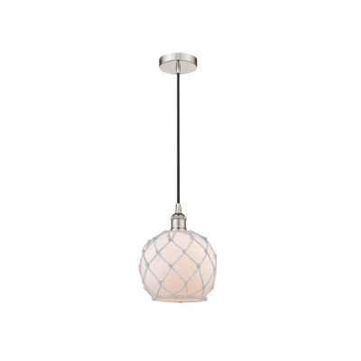 Farmhouse Rope - 1 Light Cord Hung Mini Pendant In Industrial Style-10.75 Inches Tall and 8 Inches Wide
