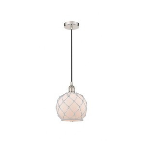 Farmhouse Rope - 1 Light Cord Hung Mini Pendant In Industrial Style-10.75 Inches Tall and 8 Inches Wide - 1 of 1