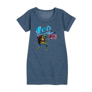 - Teenage Mutant Ninja Turtles - Leonardo AKA Leo Graphic Short Sleeve Fleece Dress - 1 of 4