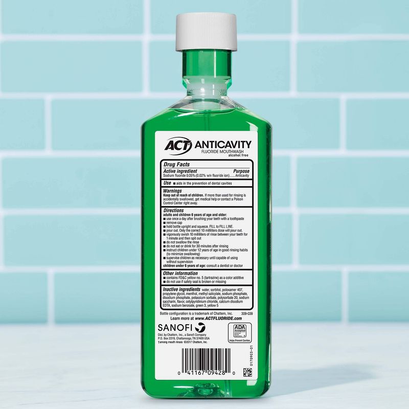 ACT Mint Fluoride Rinse Mouthwash -  18 fl oz, 3 of 14