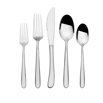 Towle Living 10-Piece Silverware Set, Service for 2, Addica Flatware Cutlery Set - Includes Fork, Knife, Spoon, Stainless Steel - Dishwasher Safe