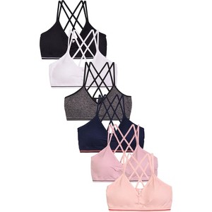 PACK OF 6 SOFRA WOMEN'S SEAMLESS SPORTS BRA (BR0239SP) - 1 of 4