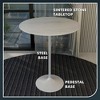 LeisureMod 36" Round Bar Height Dining Table with Sintered Stone Top and White Stainless Steel Pedestal Base Verve Collection - 4 of 4