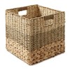 Casafield Mixed Weave Storage Baskets, Natural - Set of 2 Collapsible Cubes, Woven Bin Organizers for Bathroom, Bedroom, Laundry - 3 of 4