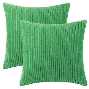 Unique Bargains Corduroy Modern Solid Striped Couch Sofa Home Decorative Pillow Covers 2 Pcs - 1 of 4