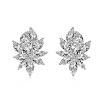 Guili Sterling Silver 14k Gold Plated Flower Cluster Drop Earrings with Sparkling Cubic Zirconia for a Stunning and Elegant Look in White and Gold - 2 of 2