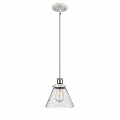 Cone - 1 Light Stem Hung Mini Pendant In Industrial Style-10 Inches Tall and 8 Inches Wide