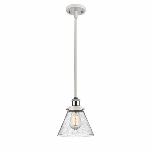 Cone - 1 Light Stem Hung Mini Pendant In Industrial Style-10 Inches Tall and 8 Inches Wide - 1 of 1