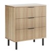 Fluted 3 Chest of Drawers, Wide Wood Drawers Dresser, Modern Storage Dresser Chest of Drawers Organizer for Bedroom Living Room - 4 of 4