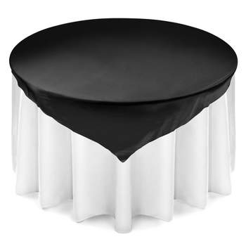 Lann's Linens 5-Pack Square Satin Tablecloth Overlays for Wedding, Banquet