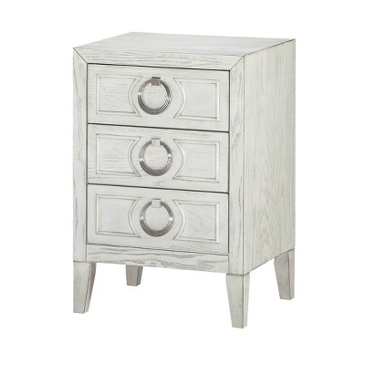 Bianca 3 Drawer Chairside Chest White - Treasure Trove Accents