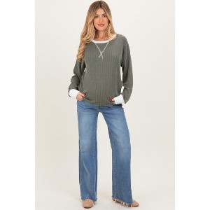 Pinkblush Blue Distressed Relaxed Wide Leg Maternity Jeans - 1 of 4