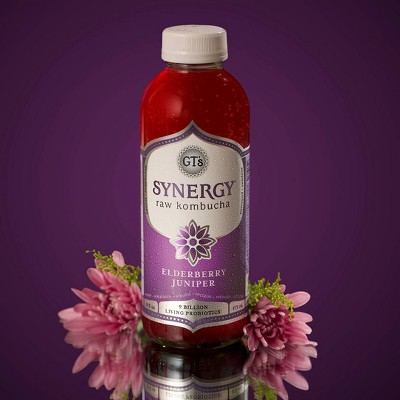 GT&#39;s Synergy Elderberry Juniper Raw Kombucha - 16 fl oz