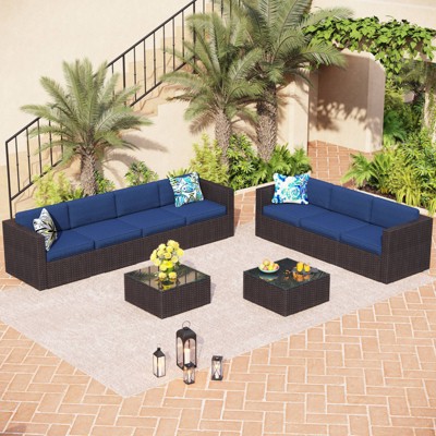 7pc Outdoor Rattan Wicker Furniture Set - Captiva Designs