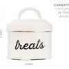 AuldHome Design Enamel Cat Treat Container, Small Retro Modern Farmhouse Pet Treats Jar Canister - 3 of 4