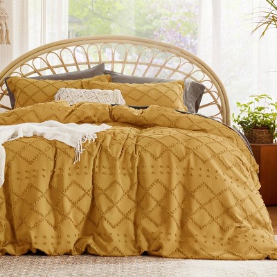Bedsure | Solid Minimalist Embroidery Duvet Cover Set Cozy and Stylish Bedding Set