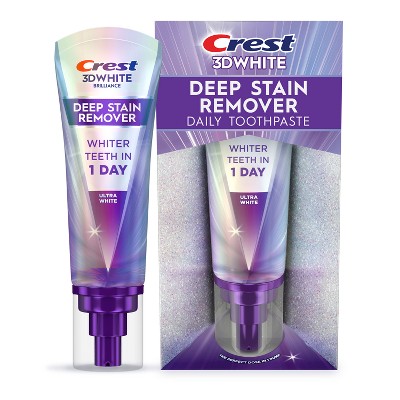 Crest 3D White Deep Stain Remover Daily Fluoride Toothpaste - Ultra White
