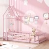 Safstar Twin Size House Floor Bed w/House-shaped Headboard Clothes Hanger without Slats - 4 of 4