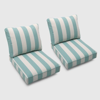 Bar Harbor 2pk Cabana Stripe Loveseat Cushions Turquoise - Threshold™