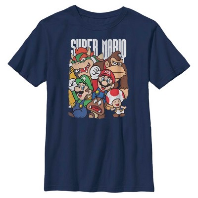 Boy's Nintendo Super Mario Party T-shirt - Navy Blue - Medium : Target