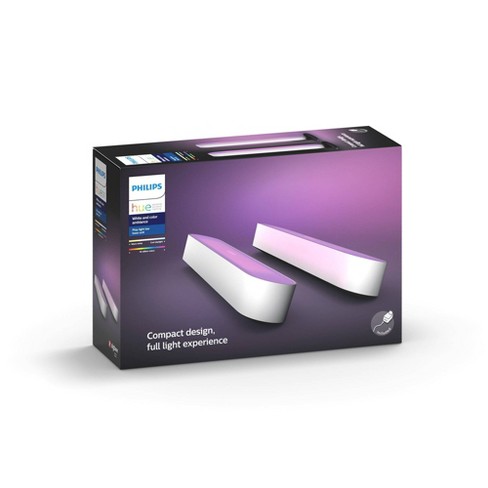 Philips Hue 2pk Play White and Color Ambiance Smart LED Bar Light White
