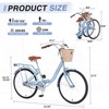 Womens Bike, 7 Speed Bike for Adults Women with Basket & Rack, Beach Cruiser Bike for Women, Bicycle for Commuting, Step Through City Bikes for Women - 3 of 4