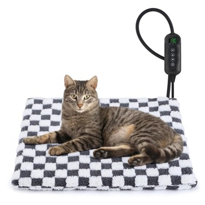 JOEJOY Pet Heating Pad,Dog Cat Heated Mat with 11 Adjustable Temperature & Timer, Chew Resistant Cord and Auto Power-Off, Waterproof Pet Pad