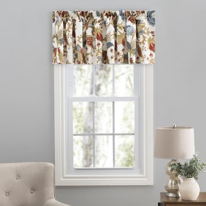 Lined Jacquard Rod Pocket Window Valance 80" x 15" Multicolor by Ellis Curtain - 1 of 4