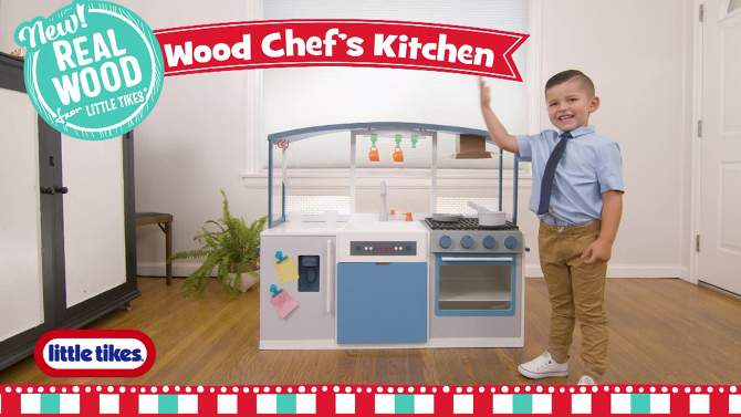 Little Tikes Wood Chef&#39;s Pretend Play Wooden Kitchen Toy with 20pc Accessories, 2 of 10, play video