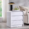 Nightstand with Charging Station, 25" Tall Modern Wood Bedside Table with 3 Storage Drawers, End Table for Bedroom, Living Room - 4 of 4